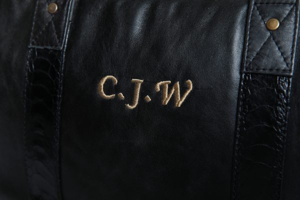 Black on black ostrich shin leather - Image 8