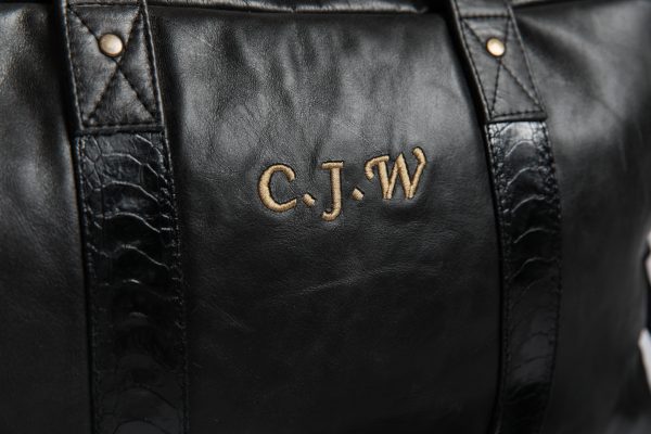 Black on black ostrich shin leather - Image 2