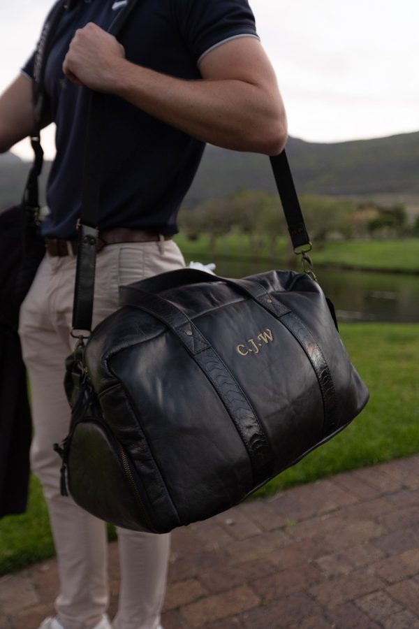 Black on black ostrich shin leather - Image 3