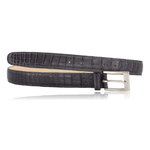 Dark Grey Croc Belt