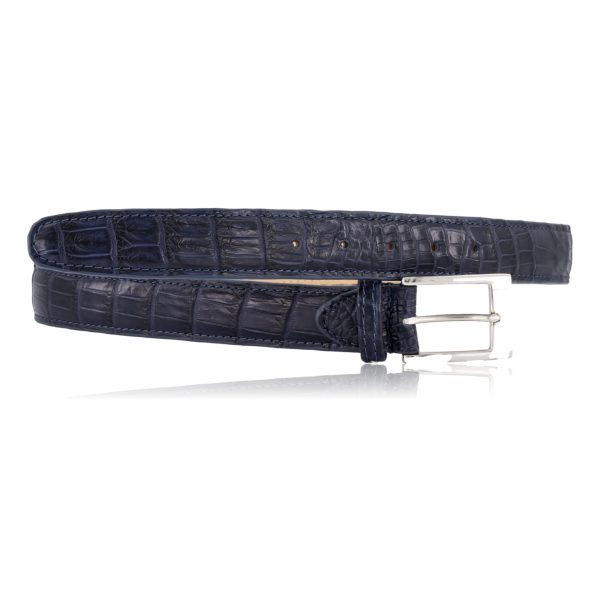 Navy Croc Belt