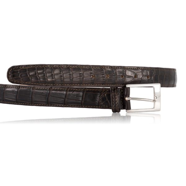 Dark Brown Croc Belt